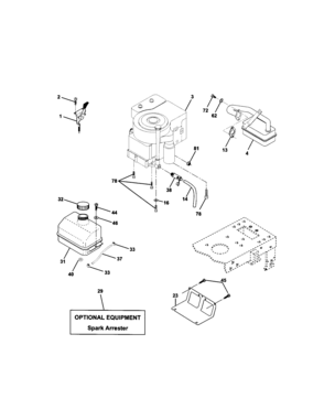 Engine Diagram and Parts List for 917271732  Craftsman Lawn Tractor