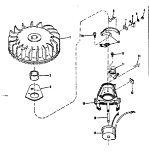 Magneto (wico Fw-2617) Diagram and Parts List for 14314351V  Craftsman Engine