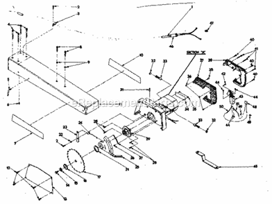 Unit Parts Diagram and Parts List for 37421  Craftsman Miter Saw