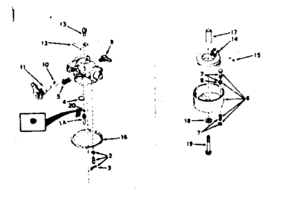 Part Location Diagram of 631594 Craftsman Carburator