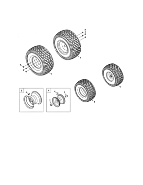 Wheels Diagram and Parts List for 247270550  Craftsman Lawn Tractor