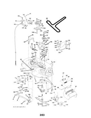 Mower Deck Diagram and Parts List for 917272751  Craftsman Lawn Tractor