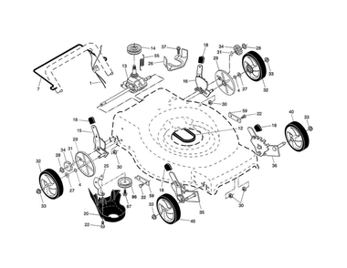 Drive Control/Gear Case/Wheels Diagram and Parts List for 944364701  Craftsman Lawn Mower
