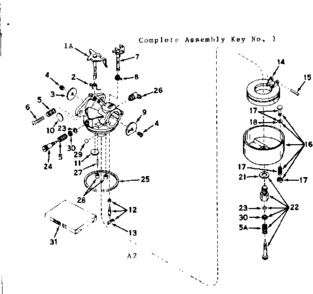 Replacement Parts Diagram and Parts List for 143266042  Craftsman Engine