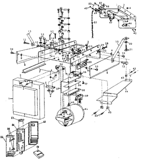Chassis Assembly Diagram and Parts List for 139656281  Craftsman Garage Door Opener