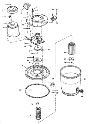 Unit Diagram and Parts List for 113179850  Craftsman Filters & Accessories