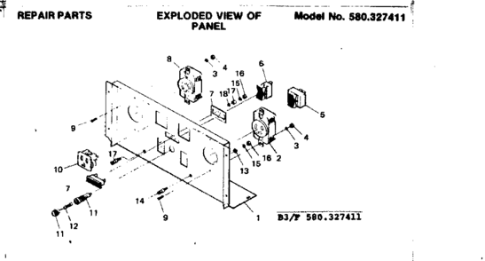 Panel Diagram and Parts List for 580327411  Craftsman Engine