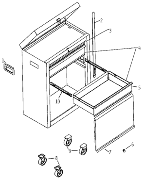 Unit Parts Diagram and Parts List for 706656520  Craftsman Tool Stand & Cart