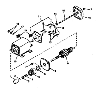 Starter Motor Diagram and Parts List for 143376072  Craftsman Engine