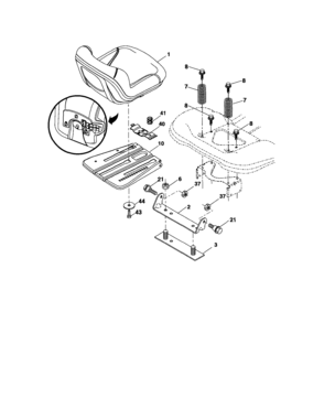 Seat Diagram and Parts List for 917289072  Craftsman Lawn Tractor