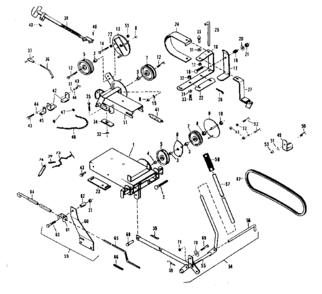Main Frame Diagram and Parts List for 842260032  Craftsman Snow Blower
