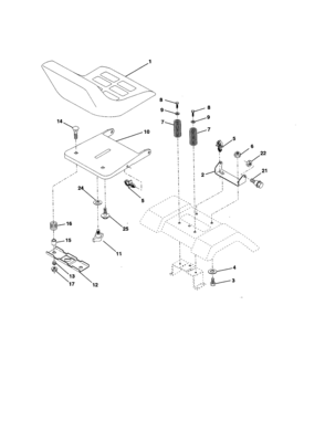Part Location Diagram of 140122 Craftsman Lawn tractor seat