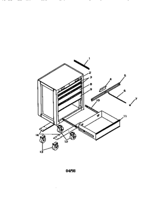 Unit Parts Diagram and Parts List for 706659050  Craftsman Tool Stand & Cart