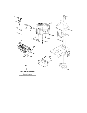 Engine Diagram and Parts List for 917273610  Craftsman Lawn Tractor