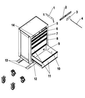 Chest Diagram and Parts List for 70621070  Craftsman Tool Stand & Cart
