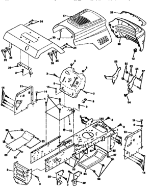 Chassis And Enclosures Diagram and Parts List for 917270610  Craftsman Lawn Tractor