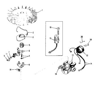 Magneto No. 610693 Diagram and Parts List for 143131102  Craftsman Engine
