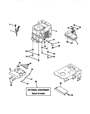 Engine Diagram and Parts List for 917272011  Craftsman Lawn Tractor
