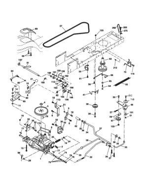 Drive Diagram and Parts List for 917277491  Craftsman Lawn Tractor