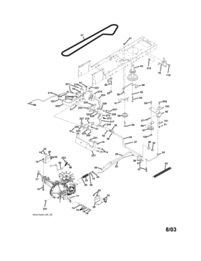 Ground Drive Diagram and Parts List for 917272862  Craftsman Lawn Tractor