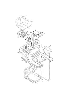 Seat/fender Diagram and Parts List for 247203716  Craftsman Lawn Tractor
