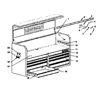 Tool Chest Diagram and Parts List for 706586500  Craftsman Tool Stand & Cart