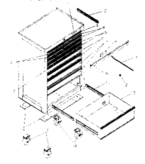 Cabinet Parts Diagram and Parts List for 706653623  Craftsman Tool Stand & Cart
