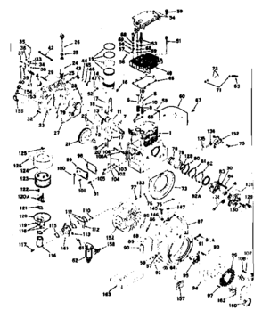 Basic Engine Diagram and Parts List for 143629052  Craftsman Engine
