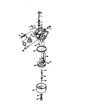 Carburetor  640025 (71/143) Diagram and Parts List for 143976001  Craftsman Engine