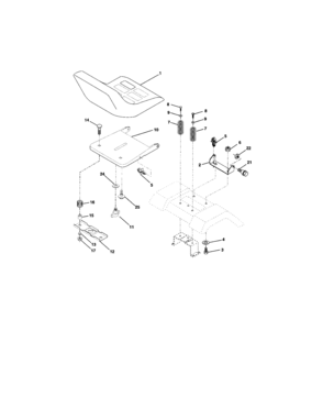 Seat Assembly Diagram and Parts List for 917271843  Craftsman Lawn Tractor