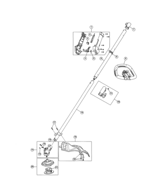 Drive Shaft/handle/shield Diagram and Parts List for 316731934  Craftsman Trimmer