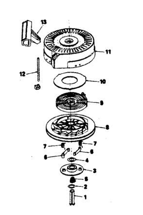 Rewind Starter Diagram and Parts List for 143384192  Craftsman Engine