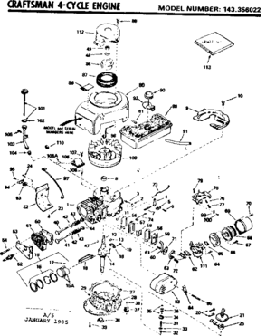 Part Location Diagram of 36400 Tecumseh Crankshaft (Incl. 13 & 14)