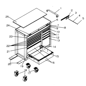 Part Location Diagram of A16807A17 Craftsman Handle pac