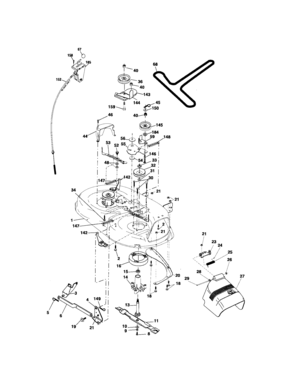 Mower Deck Diagram and Parts List for 917276412  Craftsman Lawn Tractor