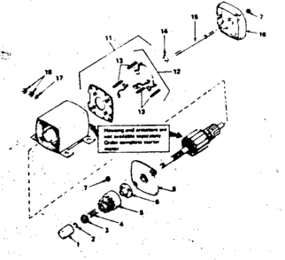 Starter Motor No. 33805 Diagram and Parts List for 143286272  Craftsman Engine