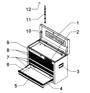 Tool Chest Diagram and Parts List for 706379810  Craftsman Tool Stand & Cart