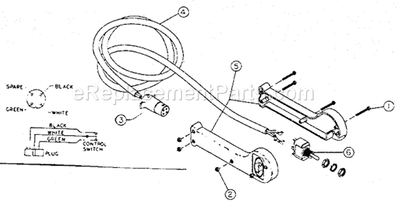 Switch Assembly Diagram and Parts List for 3919  Craftsman Hoist & Winch