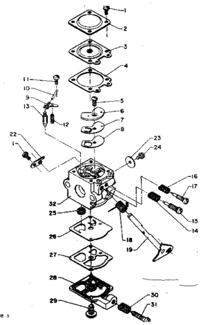 Carburetor Diagram and Parts List for 271798820  Craftsman Trimmer