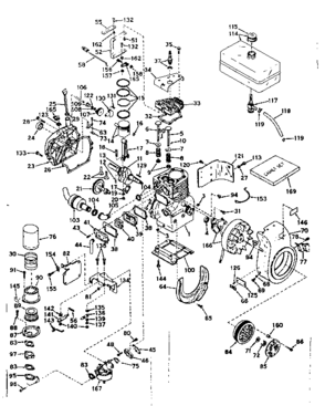Basic Engine Diagram and Parts List for 143576202  Craftsman Engine