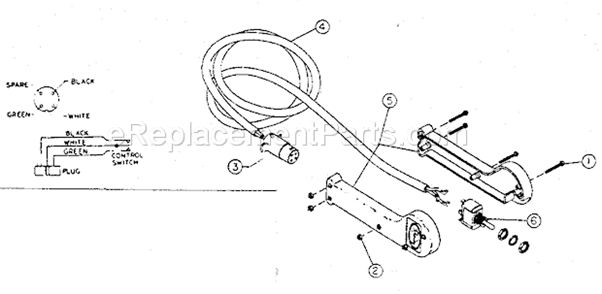 282001 Switch Assembly Diagram and Parts List for 3920  Craftsman Hoist & Winch