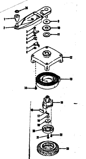 Self Starter No. 29491 Diagram and Parts List for 143104061  Craftsman Engine