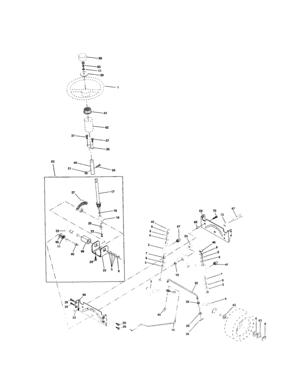 Steering Assembly Diagram and Parts List for 917259920  Craftsman Lawn Tractor