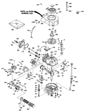 Replacement Parts Diagram and Parts List for 143414472  Craftsman Engine