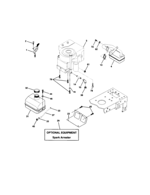 Engine Diagram and Parts List for 917271550  Craftsman Lawn Tractor