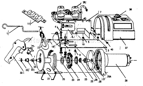 Unit Diagram and Parts List for 3950  Craftsman Hoist & Winch