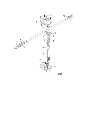 Gearcase Assembly Diagram and Parts List for 917183699  Craftsman Lawn Mower