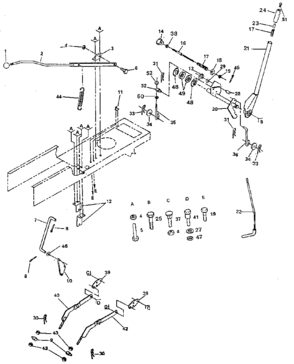 Lift Adjustment Diagram and Parts List for 917259730  Craftsman Lawn Tractor