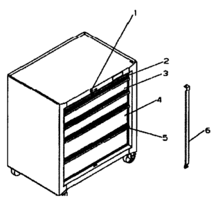 Chest Diagram and Parts List for 706955550  Craftsman Tool Stand & Cart