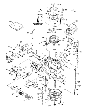 Engine Diagram and Parts List for 143384032  Craftsman Engine